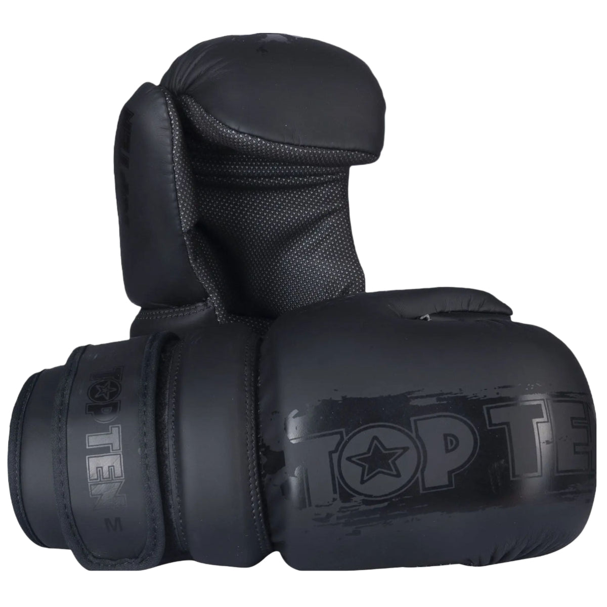 Black/Black Top Ten Power Ink Black'n'Black Pointfighter Gloves    at Bytomic Trade and Wholesale