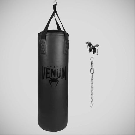 Black/Black Venum Origins Heavy Punch Bag Kit    at Bytomic Trade and Wholesale