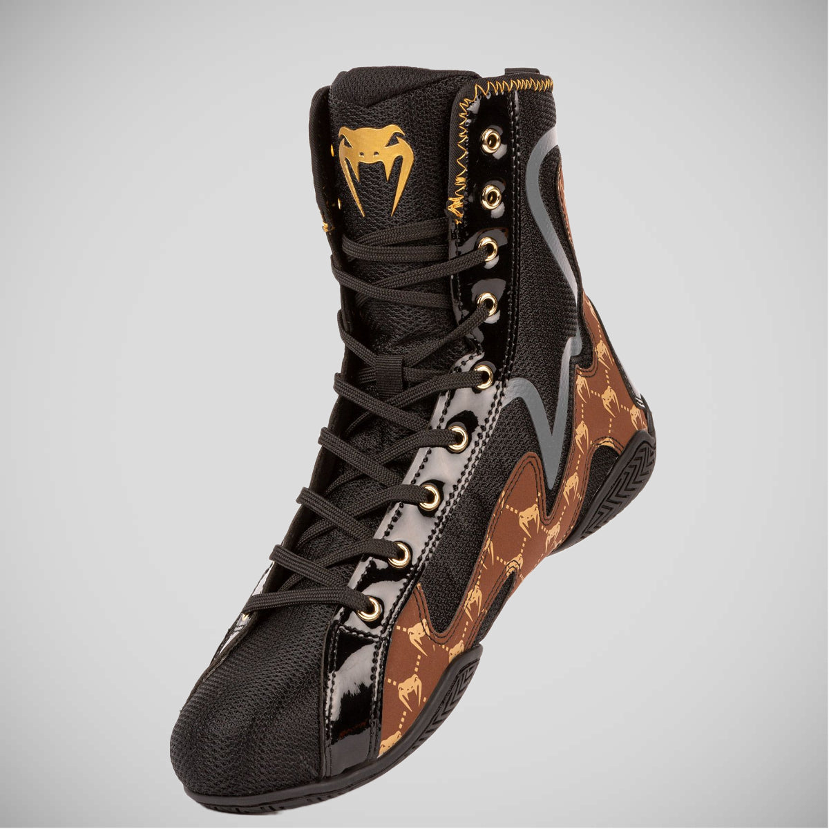 Black/Brown Venum Elite Evo Boxing Shoes    at Bytomic Trade and Wholesale