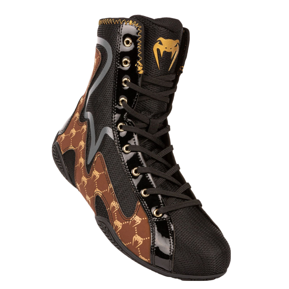 Black/Brown Venum Elite Evo Boxing Shoes    at Bytomic Trade and Wholesale