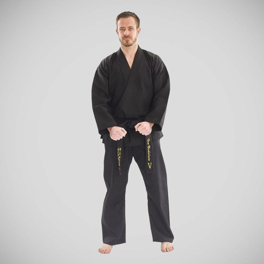 Black Bytomic V-Neck Martial Arts Uniform    at Bytomic Trade and Wholesale