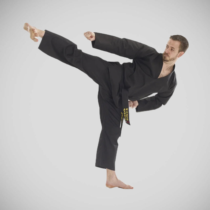 Black Bytomic V-Neck Martial Arts Uniform    at Bytomic Trade and Wholesale