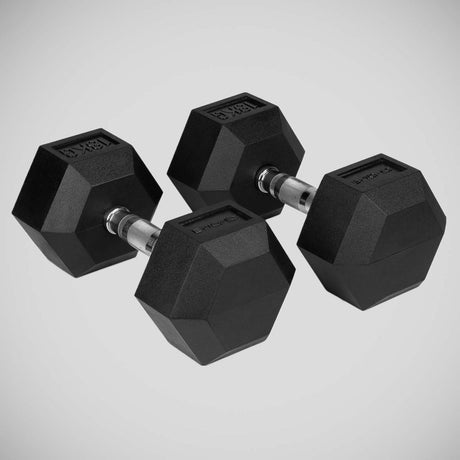 Black Bytomic Rubber 18kg Hexagon Dumbbell Set    at Bytomic Trade and Wholesale