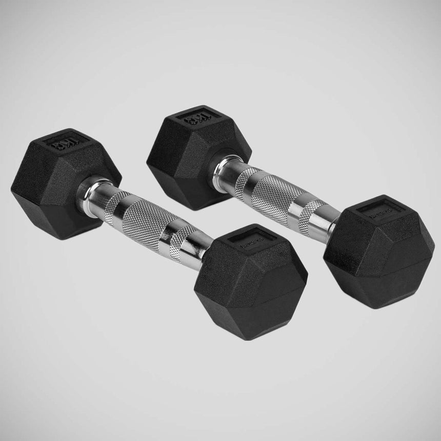 Black Bytomic Rubber 1kg Hexagon Dumbbell Set    at Bytomic Trade and Wholesale