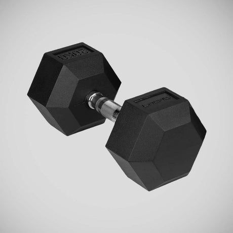 Black Bytomic Rubber 20kg Hexagon Dumbbell Single    at Bytomic Trade and Wholesale