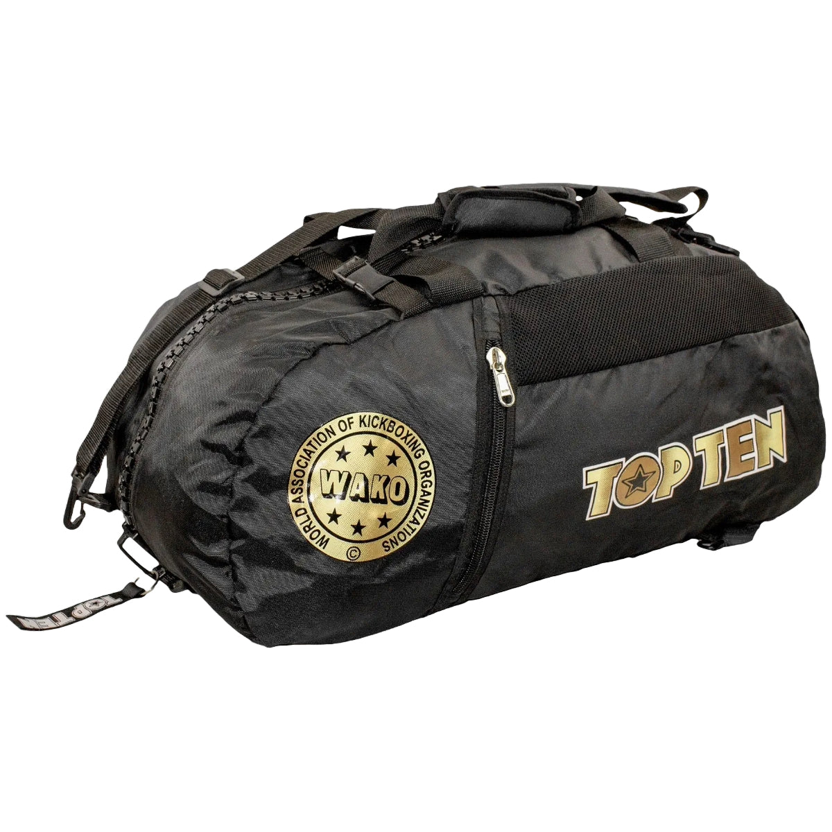 Black/Gold Top Ten WAKO Convertible Sportsbag/Backpack    at Bytomic Trade and Wholesale