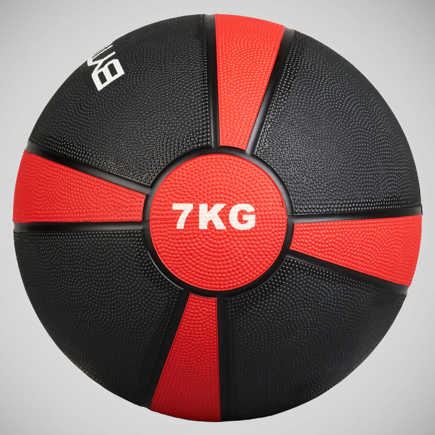 Black/Red Bytomic 7kg Rubber Medicine Ball    at Bytomic Trade and Wholesale