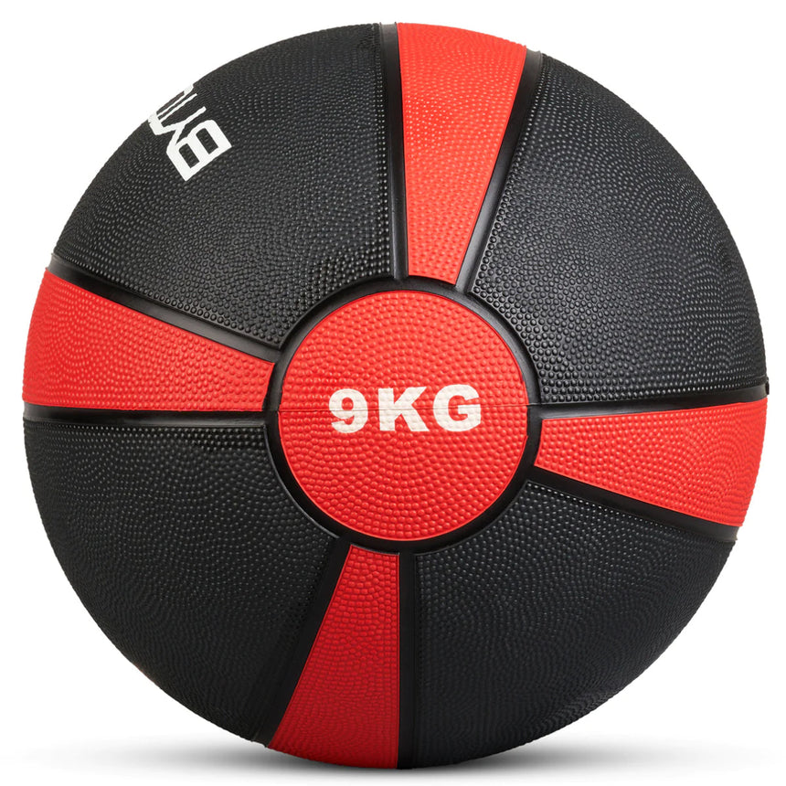 Black/Red Bytomic 9kg Rubber Medicine Ball    at Bytomic Trade and Wholesale