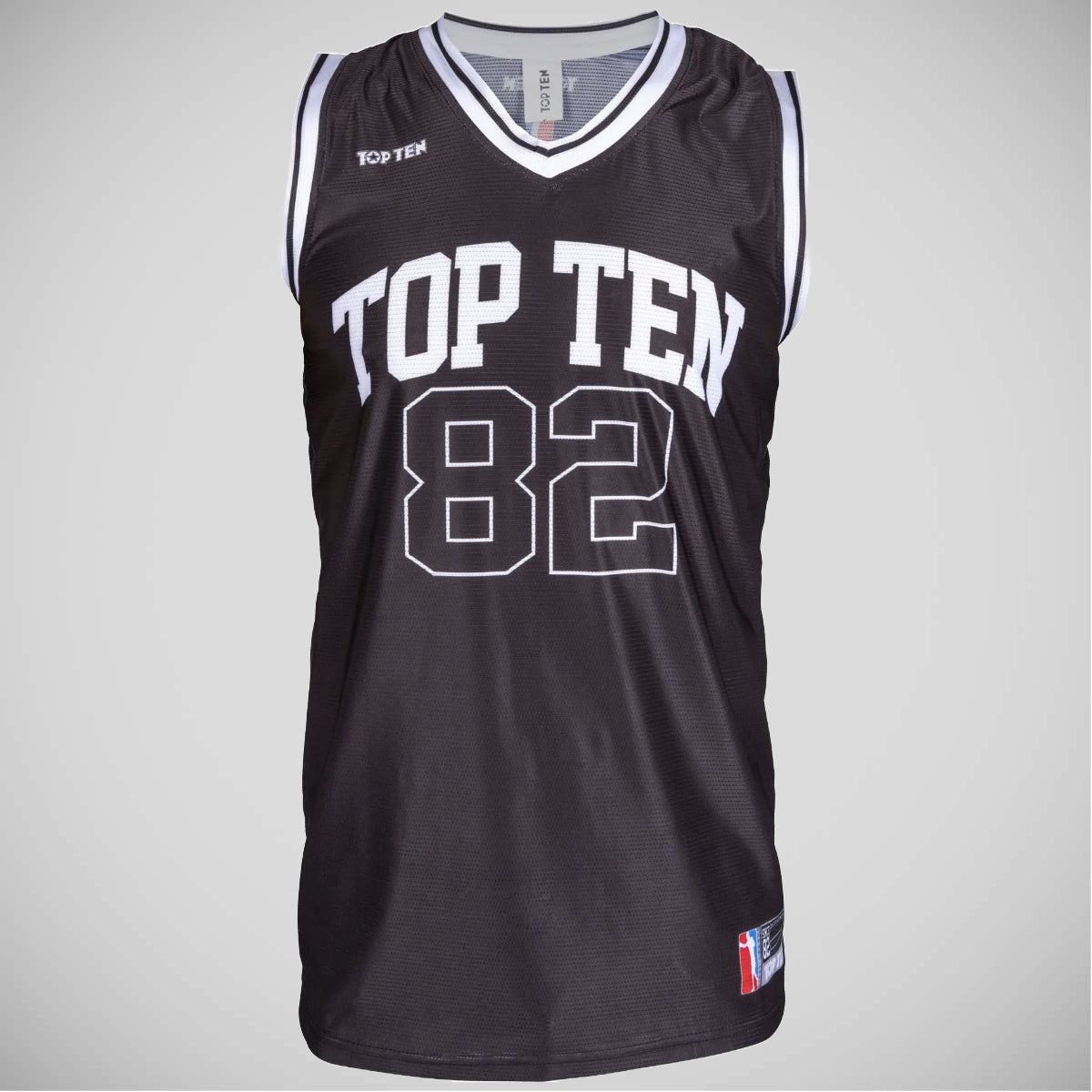 Black Top Ten Fighter Jersey Tank Top    at Bytomic Trade and Wholesale