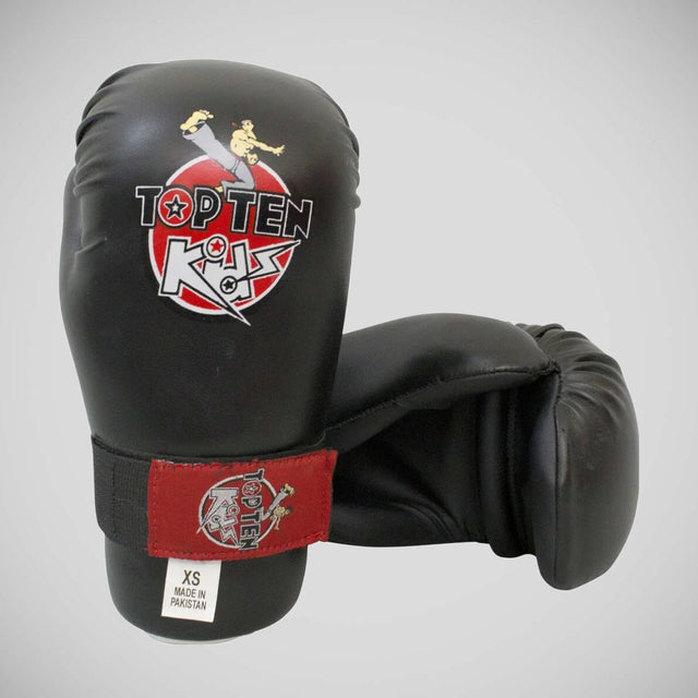 Black Top Ten Kids Pointfighter Gloves One Size    at Bytomic Trade and Wholesale