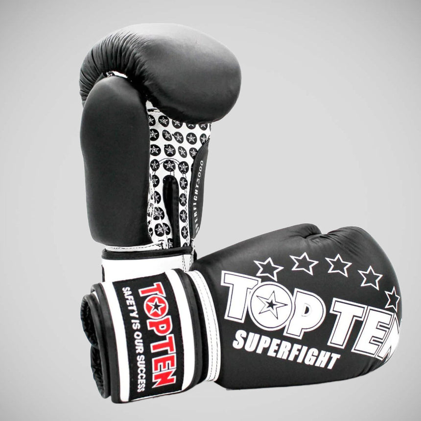 Black Top Ten Superfight Boxing Gloves    at Bytomic Trade and Wholesale