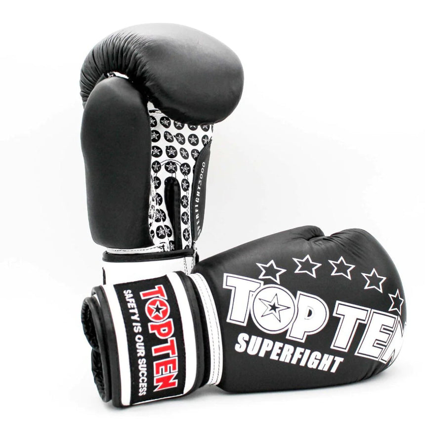 Black Top Ten Superfight Boxing Gloves    at Bytomic Trade and Wholesale