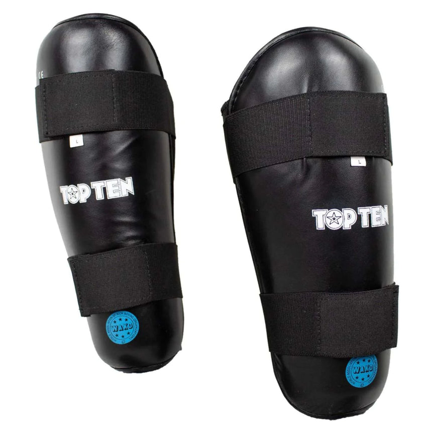 Black Top Ten WAKO Shin Guards    at Bytomic Trade and Wholesale