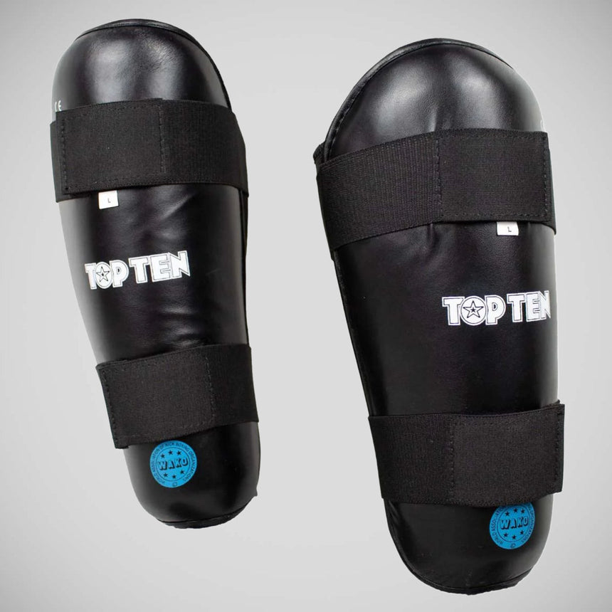 Black Top Ten WAKO Shin Guards    at Bytomic Trade and Wholesale