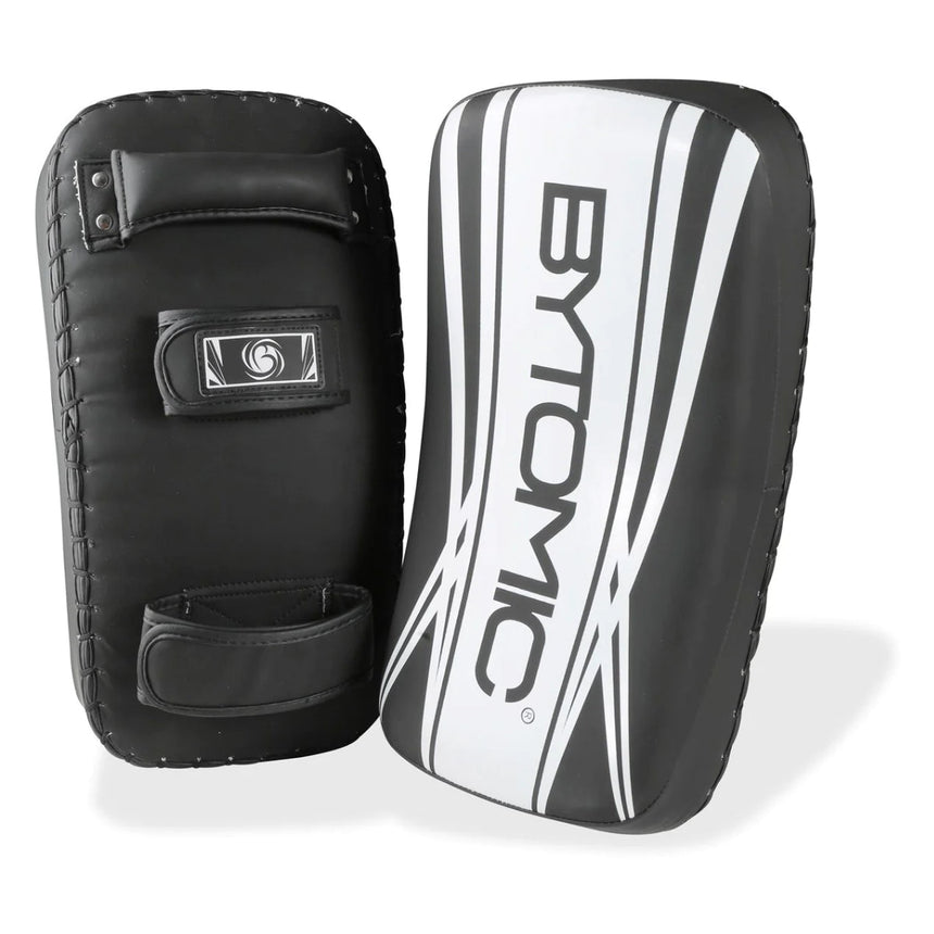 Black/White Bytomic Axis V2 Curved Thai Pads    at Bytomic Trade and Wholesale