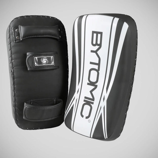 Black/White Bytomic Axis V2 Curved Thai Pads    at Bytomic Trade and Wholesale