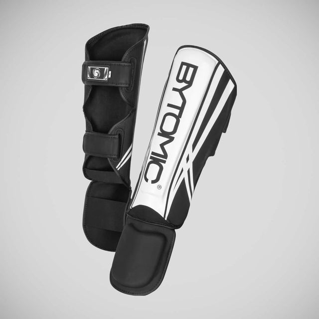 Black/White Bytomic Axis V2 Shin Instep Guards    at Bytomic Trade and Wholesale