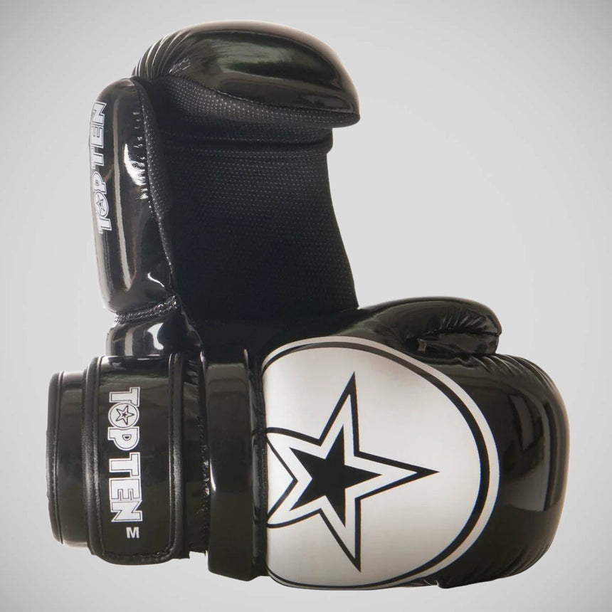 Black/White Top Ten Glossy Block Star Pointfighter Gloves    at Bytomic Trade and Wholesale