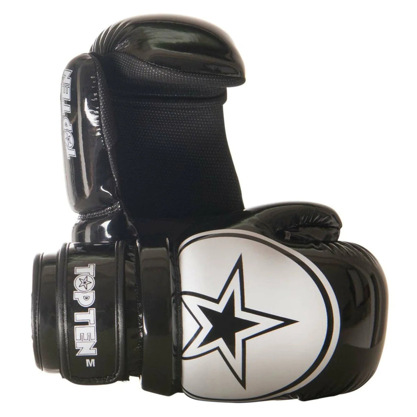 Black/White Top Ten Glossy Block Star Pointfighter Gloves    at Bytomic Trade and Wholesale