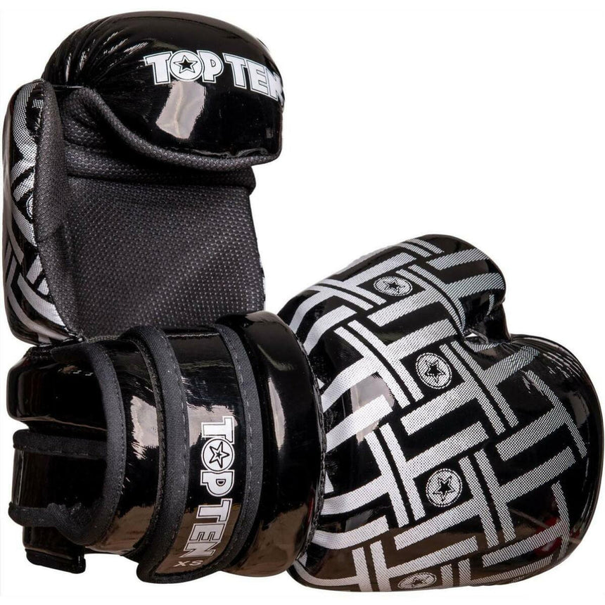 Black/White Top Ten Superlight Prism Glossy Pointfighter Gloves    at Bytomic Trade and Wholesale