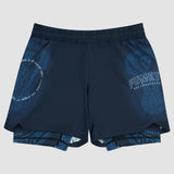 Blue/Black Fumetsu Mjolnir Dual Layer Fight Shorts    at Bytomic Trade and Wholesale