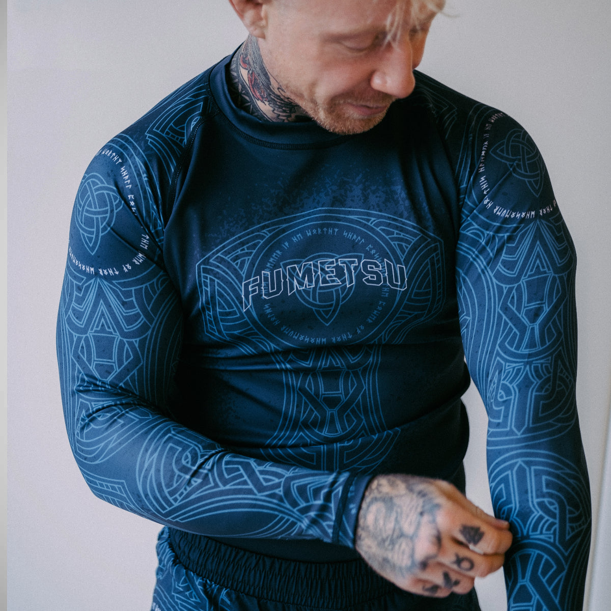 Blue/Black Fumetsu Mjolnir Long Sleeve Rash Guard    at Bytomic Trade and Wholesale