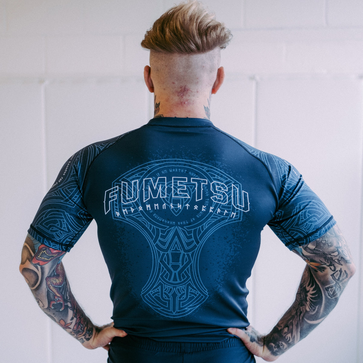 Blue/Black Fumetsu Mjolnir Short Sleeve Rash Guard    at Bytomic Trade and Wholesale