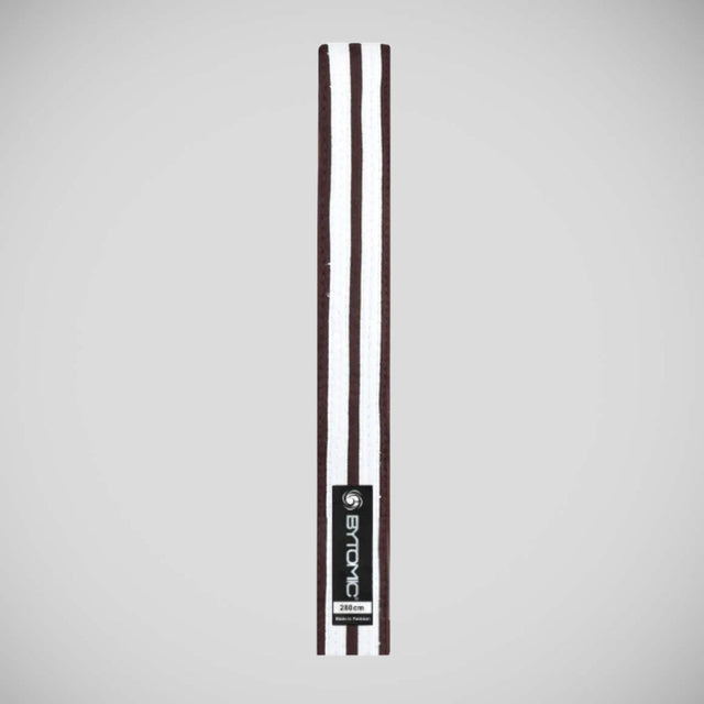Brown/White Bytomic Double Stripe Belt    at Bytomic Trade and Wholesale