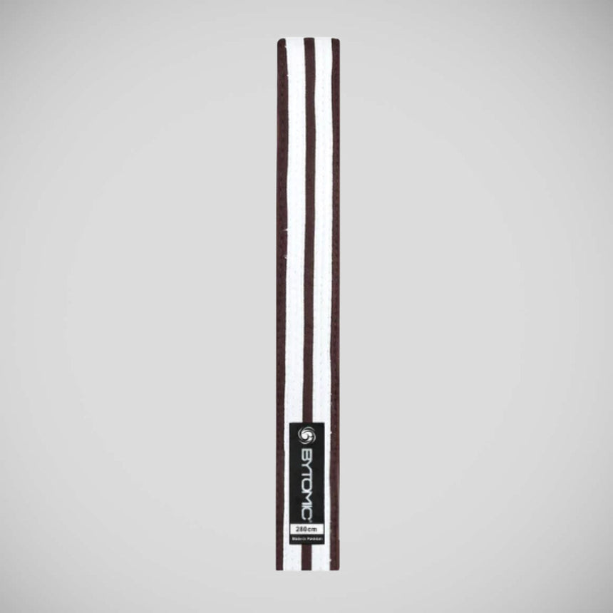 Brown/White Bytomic Double Stripe Belt    at Bytomic Trade and Wholesale