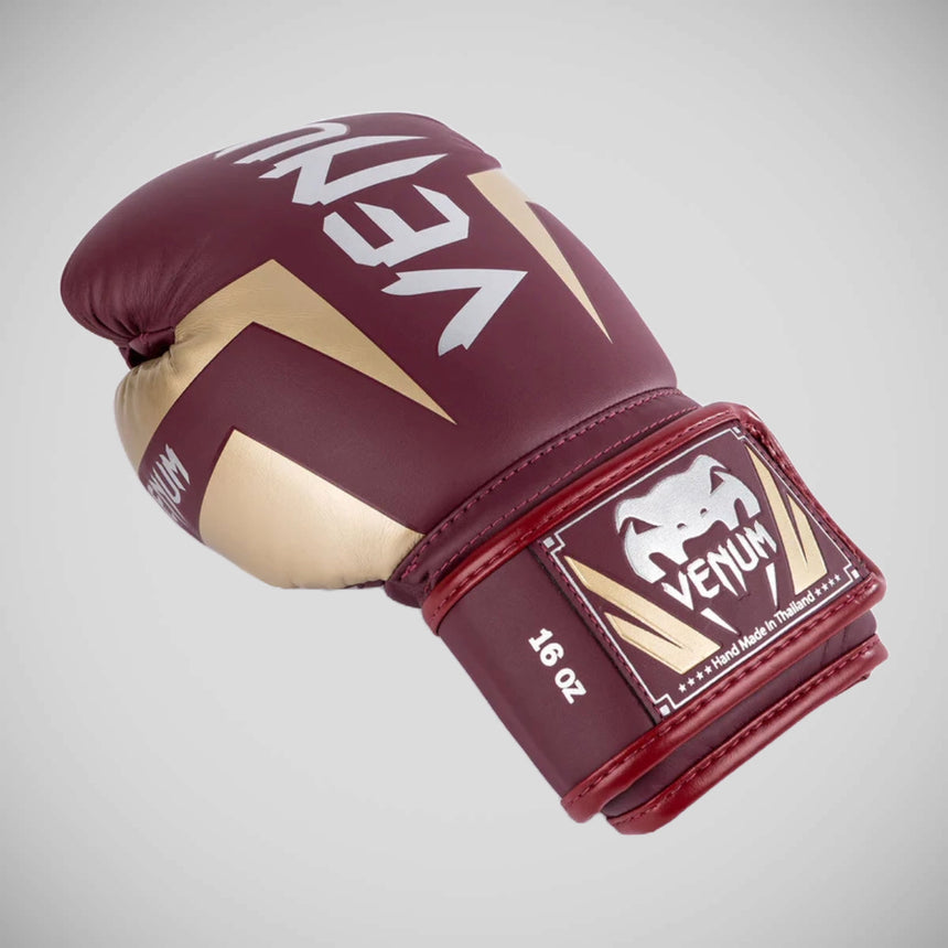 Burgundy/Gold Venum Elite Boxing Gloves    at Bytomic Trade and Wholesale