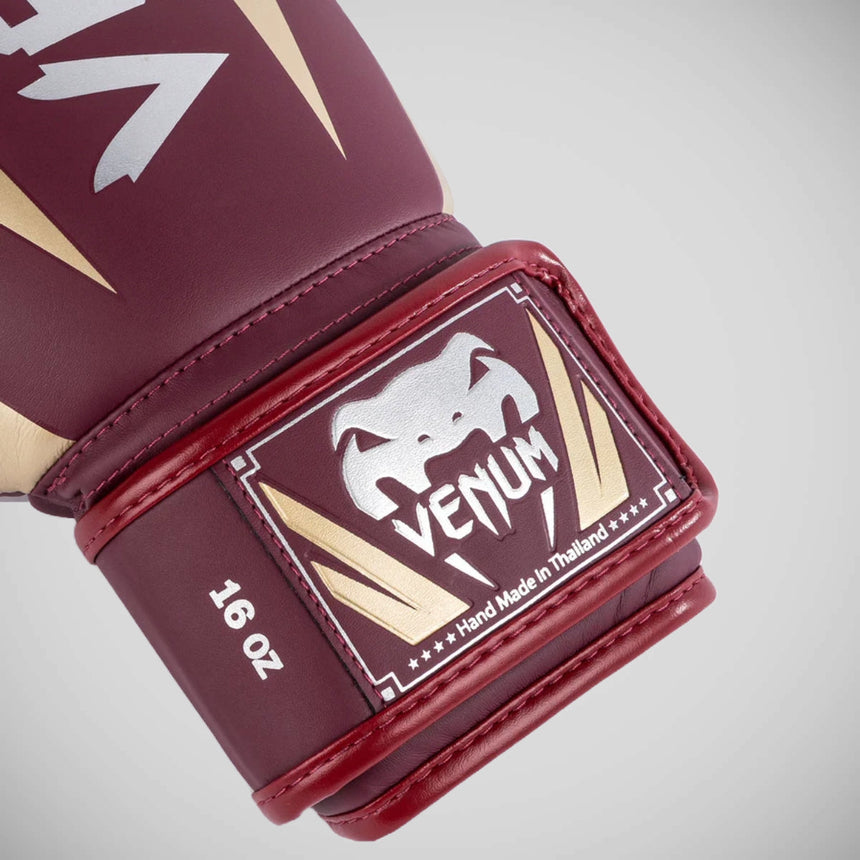 Burgundy/Gold Venum Elite Boxing Gloves    at Bytomic Trade and Wholesale