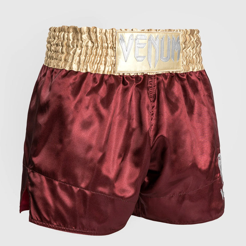 Venum Classic Muay Thai Shorts Burgundy/Gold/White    at Bytomic Trade and Wholesale