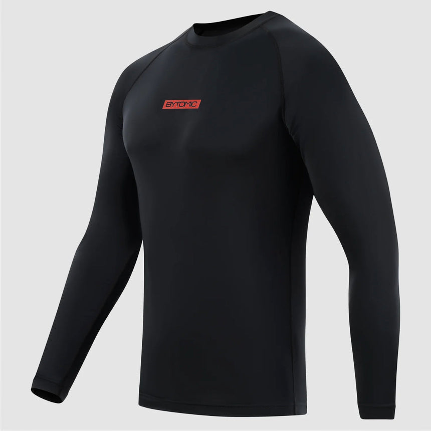 Black Bytomic Red Label Long Sleeve Rash Guard    at Bytomic Trade and Wholesale