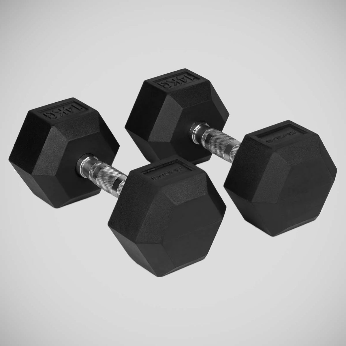 Black Bytomic Rubber 14kg Hexagon Dumbbell Set    at Bytomic Trade and Wholesale