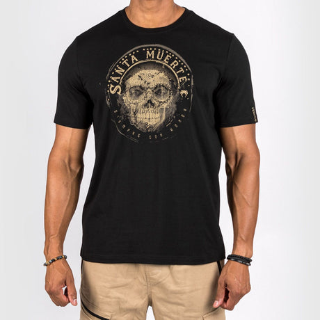 Black/Brown Venum Santa Muerte Dark Side T-Shirt    at Bytomic Trade and Wholesale