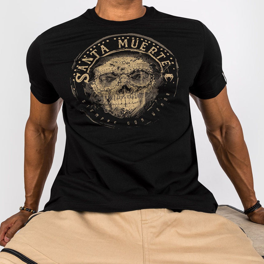 Black/Brown Venum Santa Muerte Dark Side T-Shirt    at Bytomic Trade and Wholesale