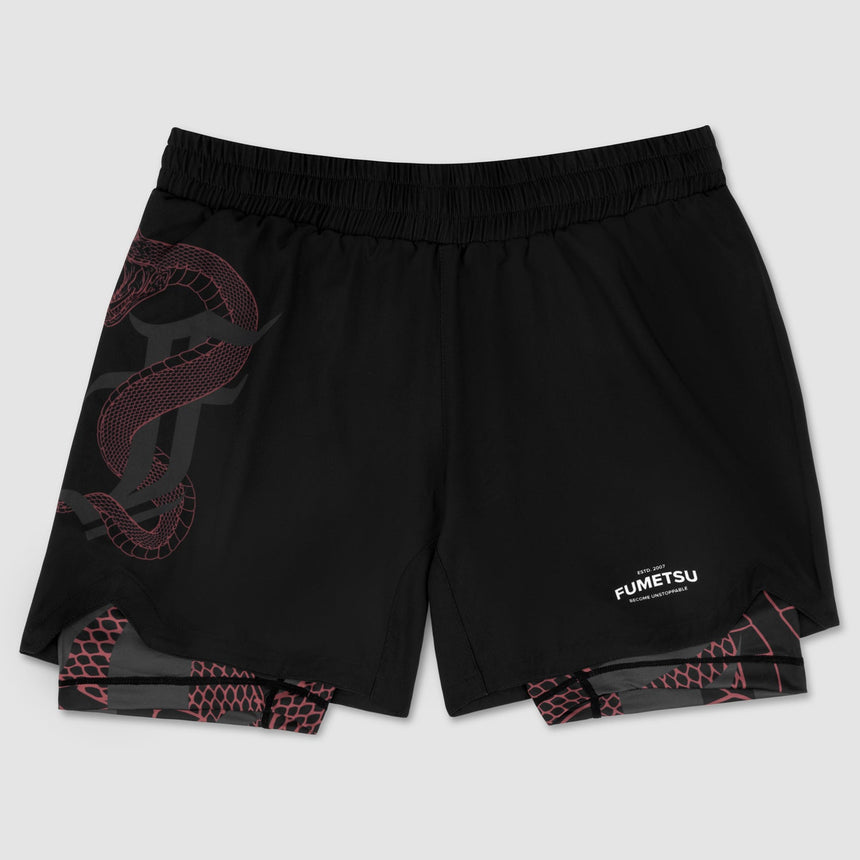 Fumetsu Anaconda Womens Dual Layer Fight Shorts Black/Red    at Bytomic Trade and Wholesale