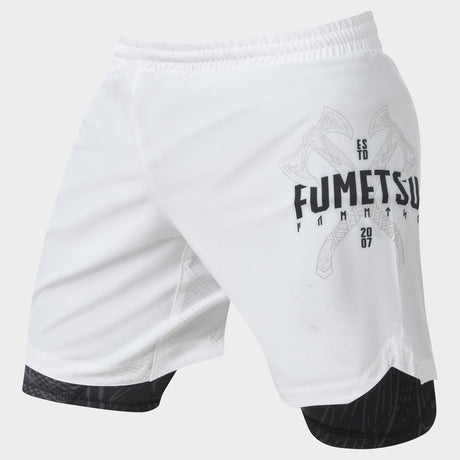 Fumetsu Berserker Dual Layer Fight Shorts White/Black    at Bytomic Trade and Wholesale