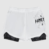 Fumetsu Berserker Dual Layer Fight Shorts White/Black    at Bytomic Trade and Wholesale