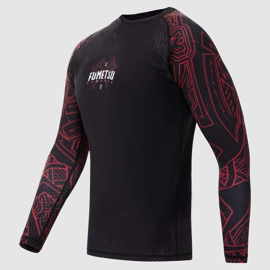 Black/Red Fumetsu Berserker Long Sleeve Rash Guard    at Bytomic Trade and Wholesale