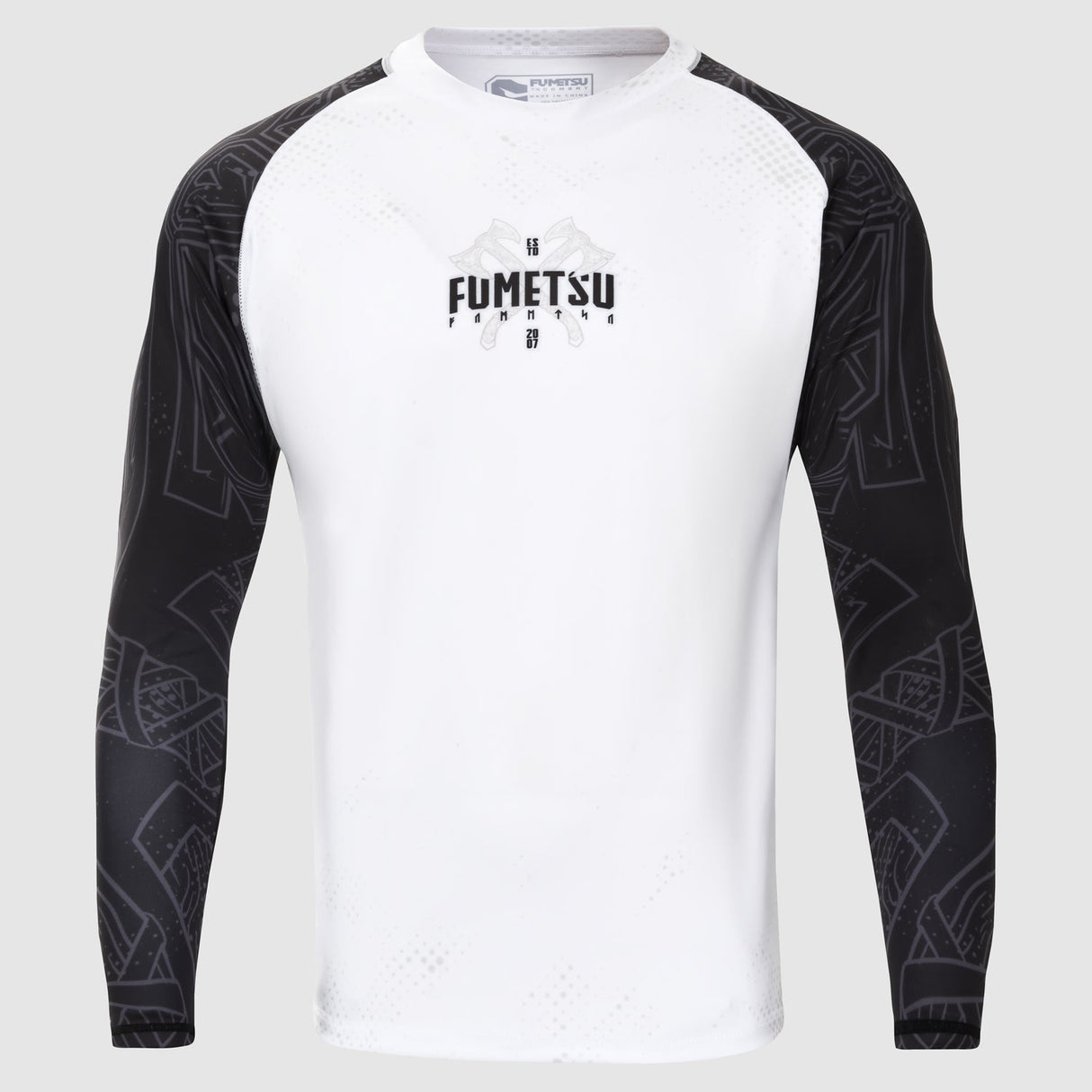 White/Black Fumetsu Berserker Long Sleeve Rash Guard    at Bytomic Trade and Wholesale