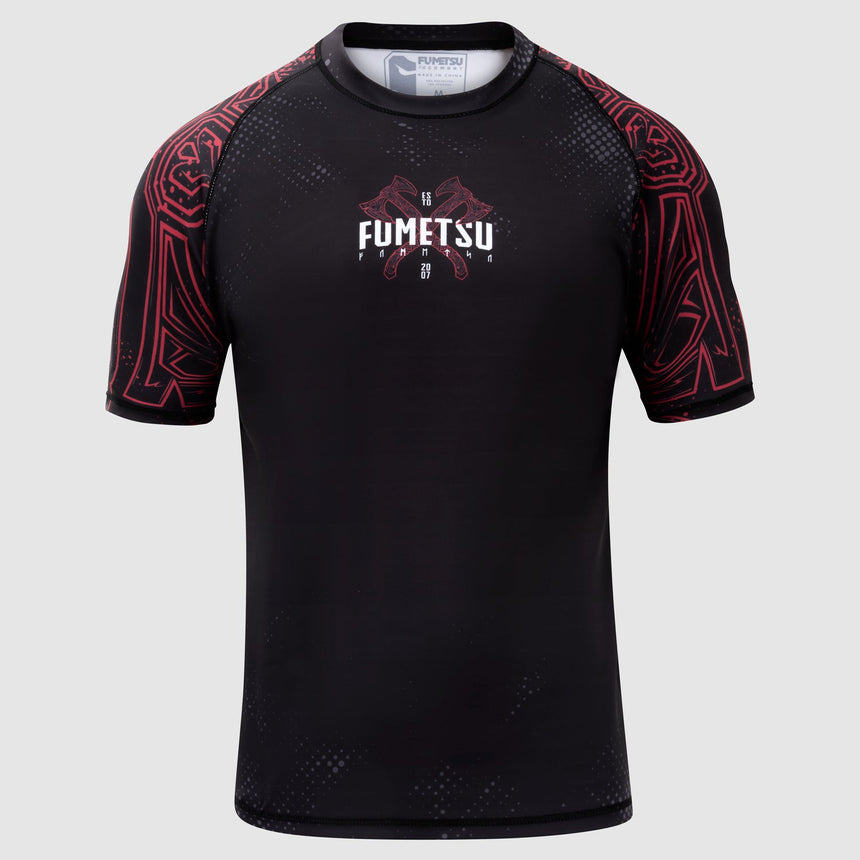 Black/Red Fumetsu Berserker Short Sleeve Rash Guard    at Bytomic Trade and Wholesale