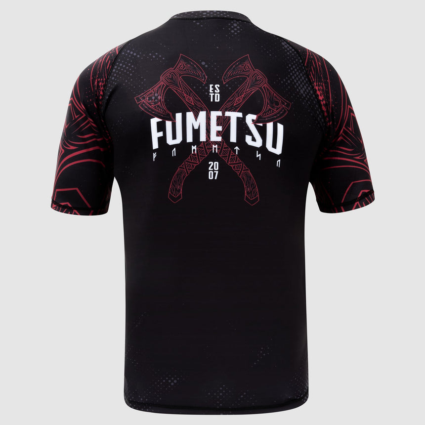 Black/Red Fumetsu Berserker Short Sleeve Rash Guard    at Bytomic Trade and Wholesale