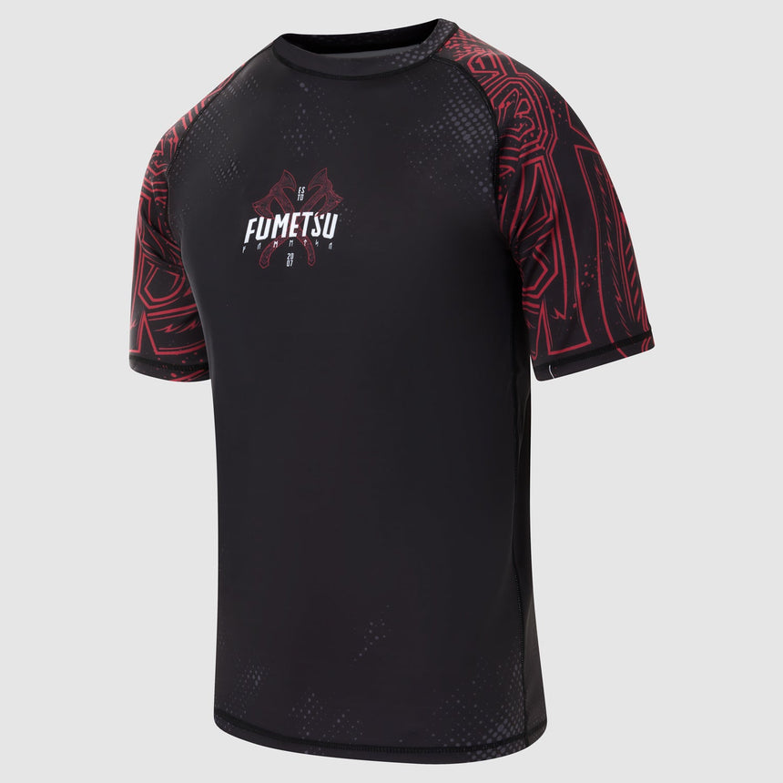 Black/Red Fumetsu Berserker Short Sleeve Rash Guard    at Bytomic Trade and Wholesale