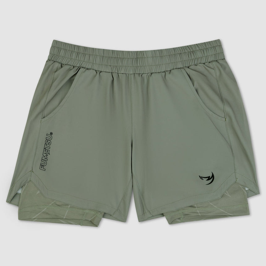 Fumetsu Icon Dual Layer Training Shorts Sand    at Bytomic Trade and Wholesale