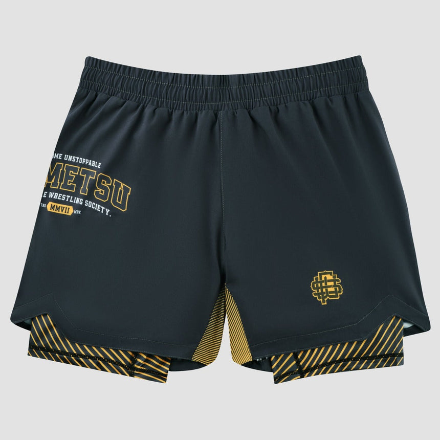 Grey Fumetsu Varsity Dual Layer Fight Shorts    at Bytomic Trade and Wholesale