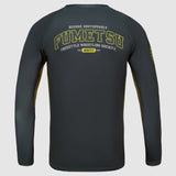 Grey Fumetsu Varsity Long Sleeve Rash Guard    at Bytomic Trade and Wholesale