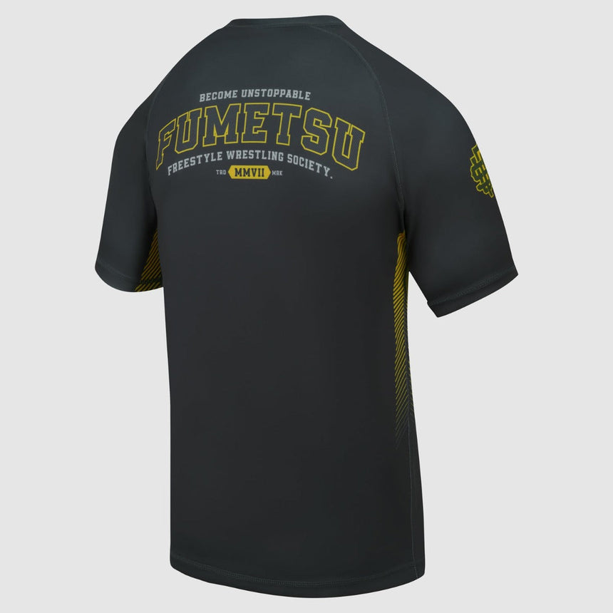 Grey Fumetsu Varsity Short Sleeve Rash Guard    at Bytomic Trade and Wholesale