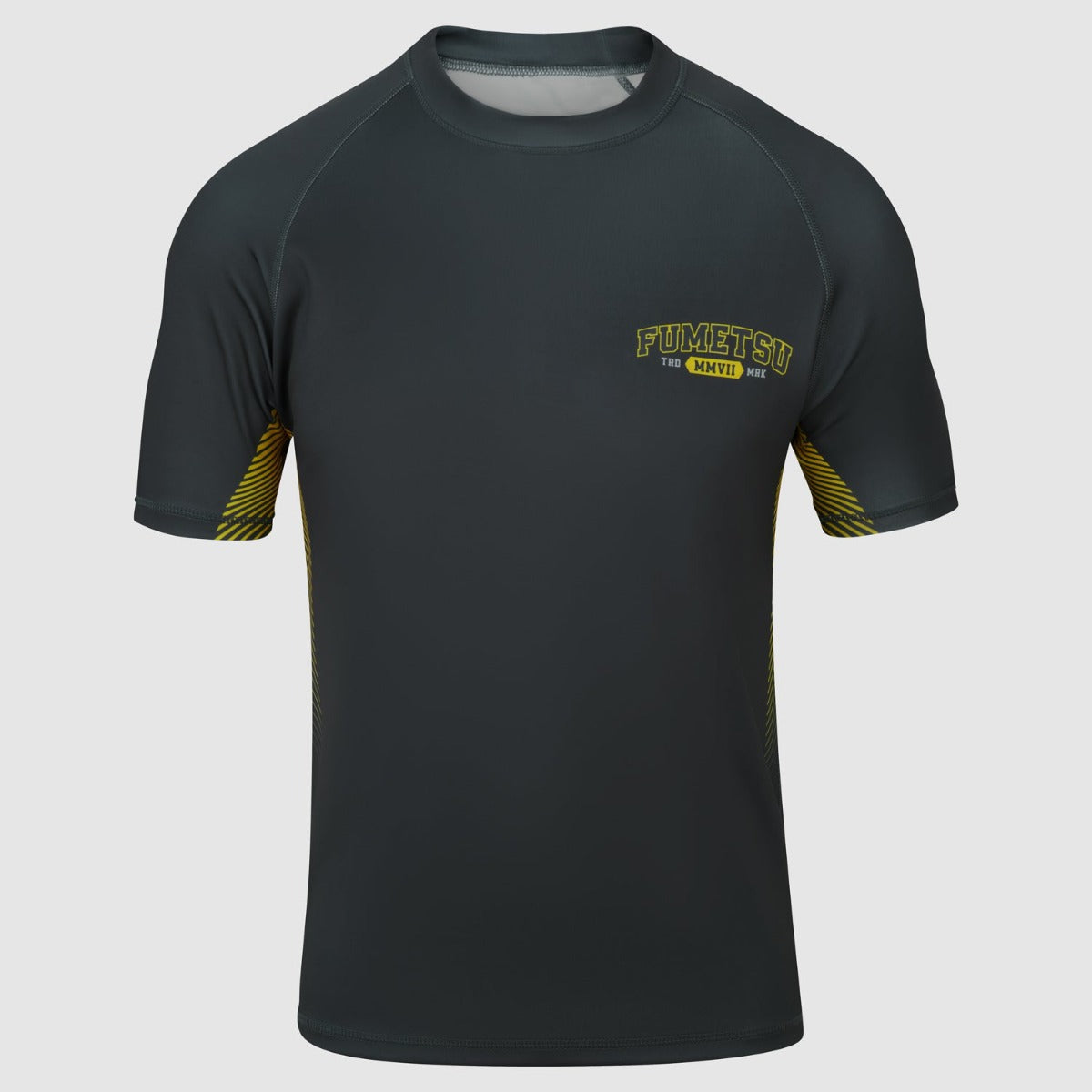 Grey Fumetsu Varsity Short Sleeve Rash Guard    at Bytomic Trade and Wholesale