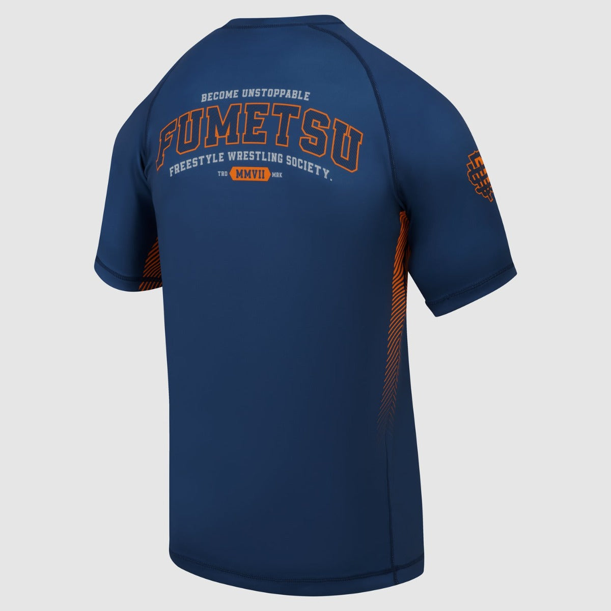 Navy Fumetsu Varsity Short Sleeve Rash Guard    at Bytomic Trade and Wholesale